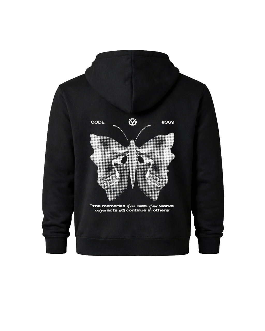 Hoodie Trascend vista trasera algodón premium pesado — Poleron Streetwear Hombre | Camir Brand